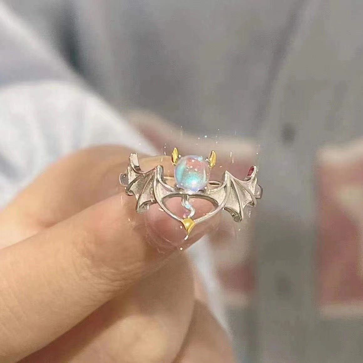 Angels Demons Couple Stylish Opening Adjustable For Boyfriends Girlfriends Ring