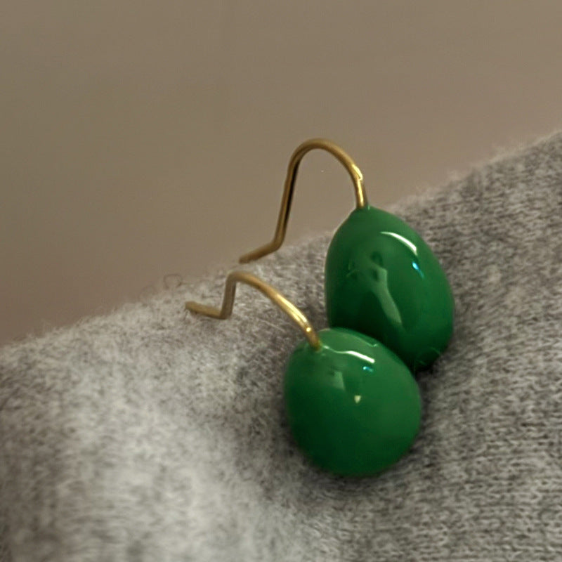 Women's French Style Colorful Oil Water Drop Light Luxury Minority Temperament Earrings