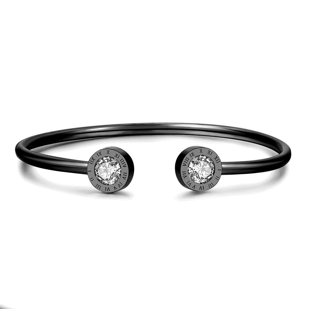 Men's Fashion Simple Titanium Steel Gold Plated Shaped Open Bracelets