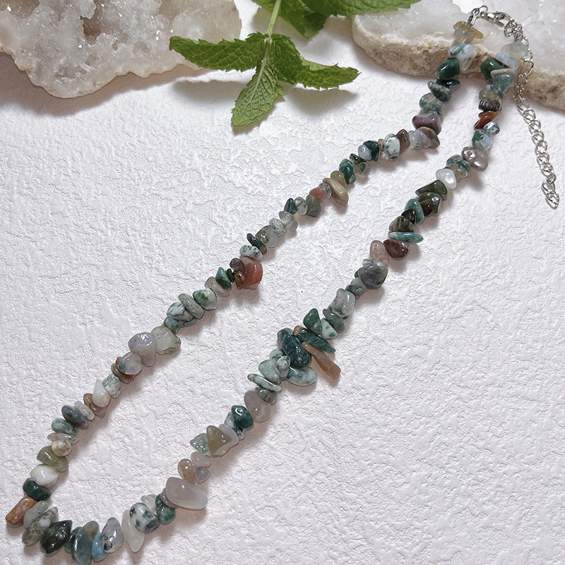 Gravel Style Neck Chain Bohemian Agate Necklaces
