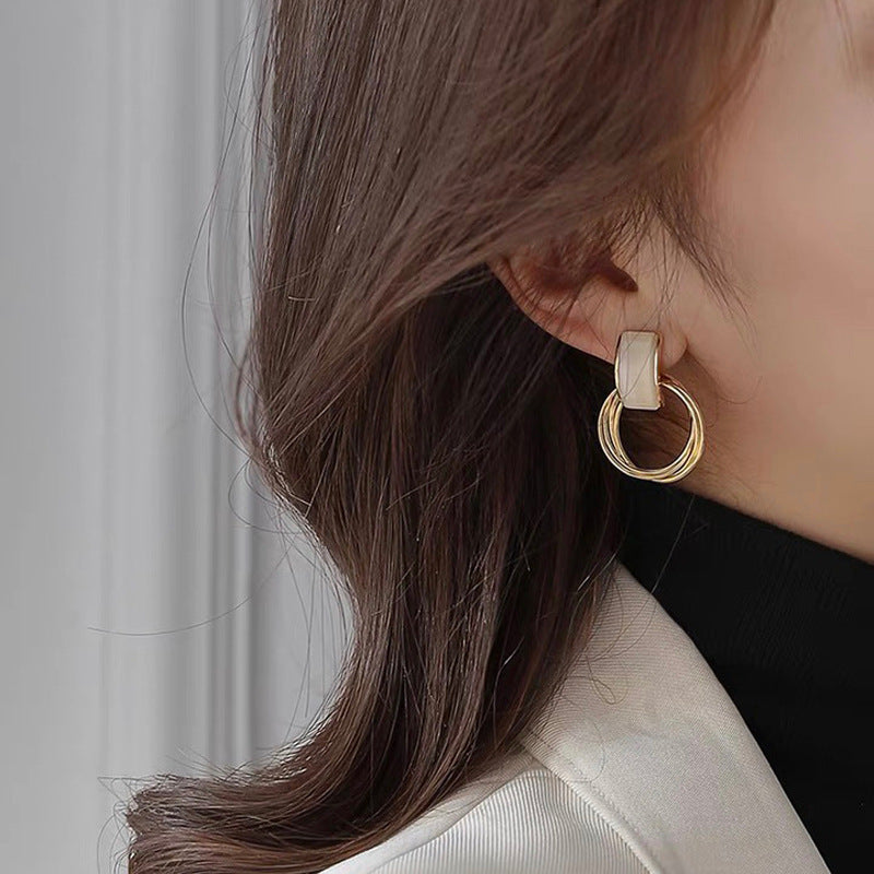 Women's Niche Design Simple Rhinestone High-grade Temperament Earrings
