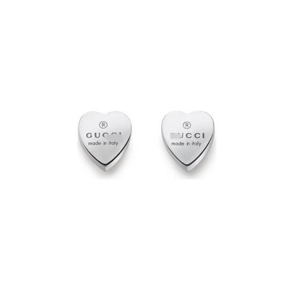 Sterling Sier Heart-shaped Enamel Classic Double Mutual Button Earrings