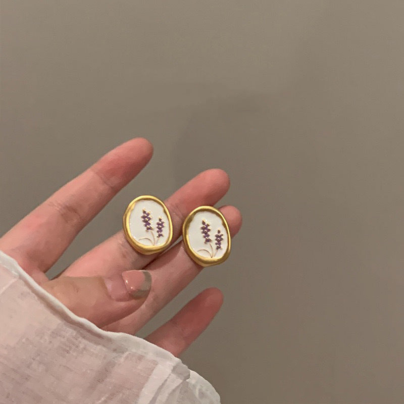 Women's Sier Needle Korean Style French Temperamental Pearl Earrings