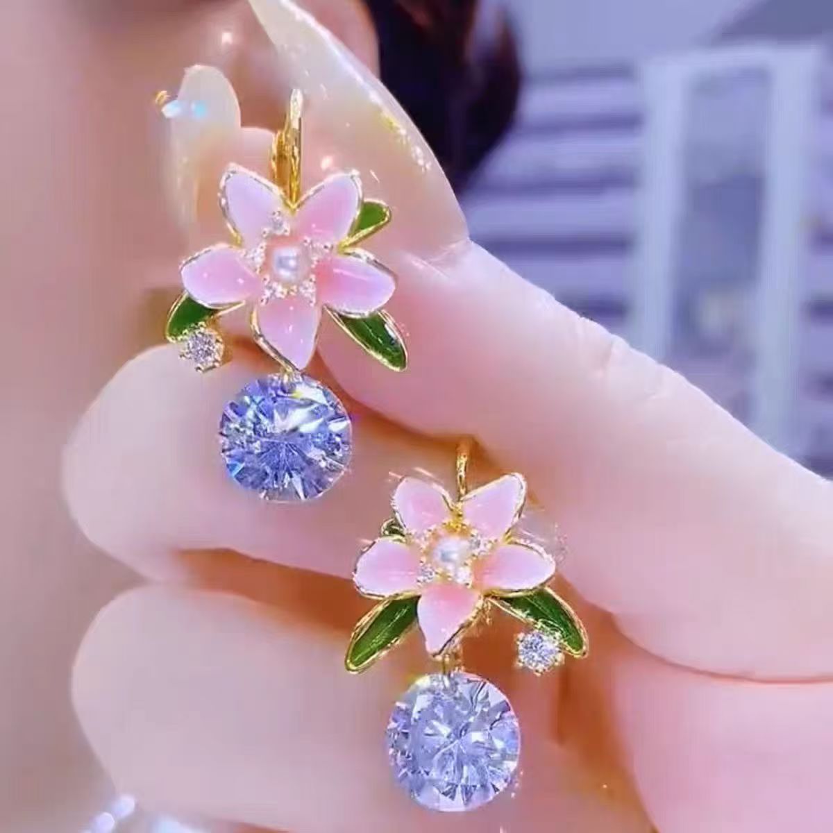 Flower Ear Clips Fashion Spring High Stud Earrings