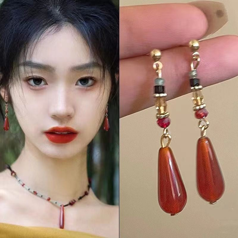 Women's Shaped National Fashion Stylish Water Drop Butterfly Earrings