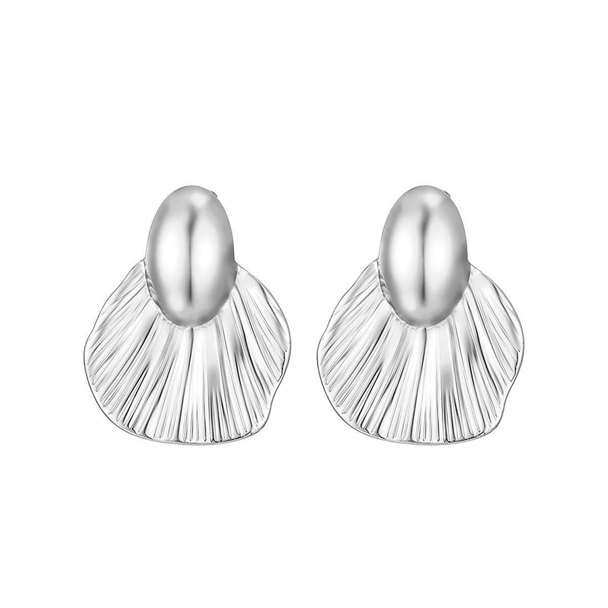 Luxury Creative Polygon Geometric Leaves Texture Stud Earrings