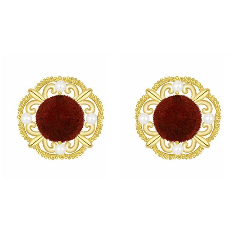 Women's Burgundy Veet Ear Clip For Design Elegant Earrings