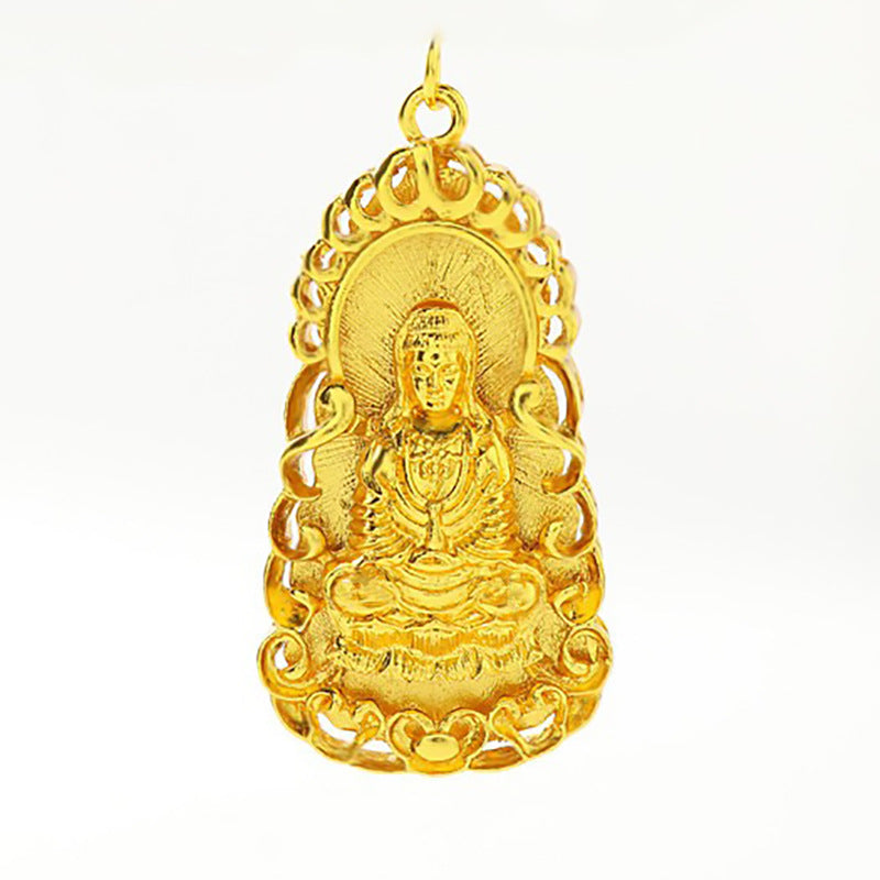 Men's Plated Avalokitesvara Trendy Ethnic Style Hollow Pendants