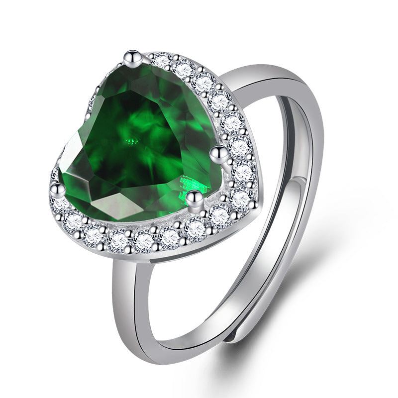 Female Fashion Colored Gems Vintage Pink Diamond Rings