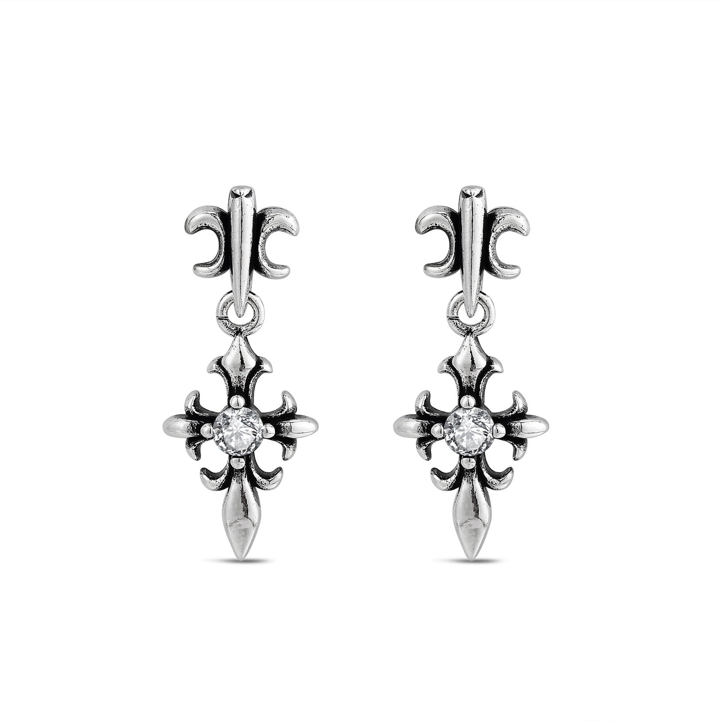Women's & Men's Scout Flower Sterling Sier Retro Distressed Light Luxury Personality Stud Earrings