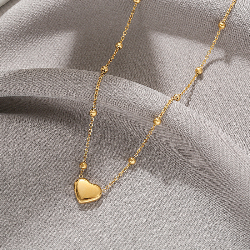 Bead Chain Love Titanium Steel Female Necklaces