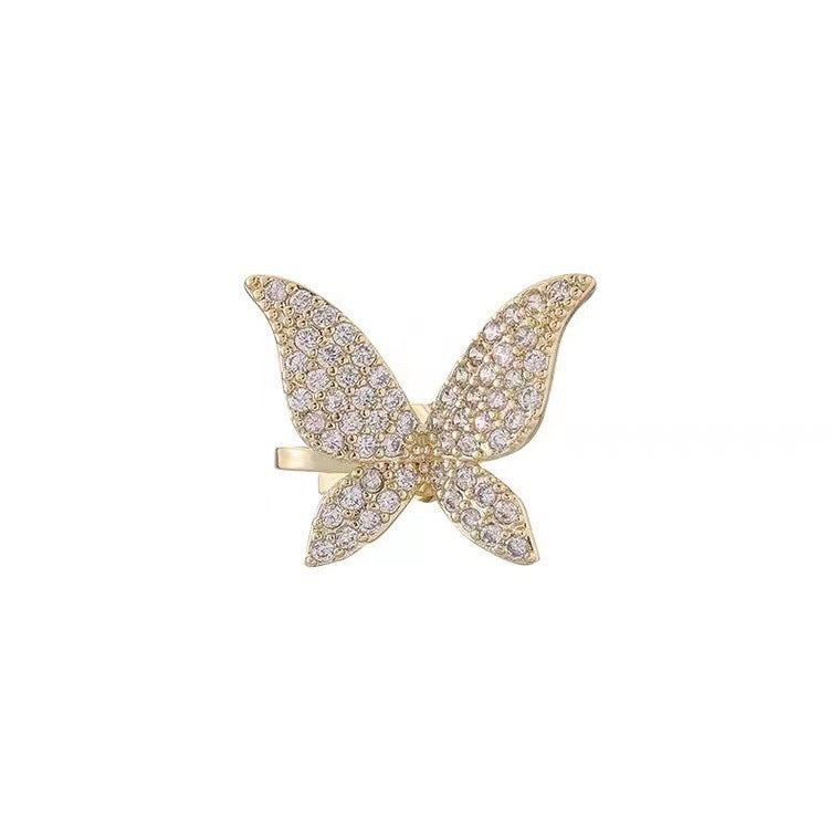 Women's Diamond Butterfly Delicate Simple Ear Clip Temperamental Earrings