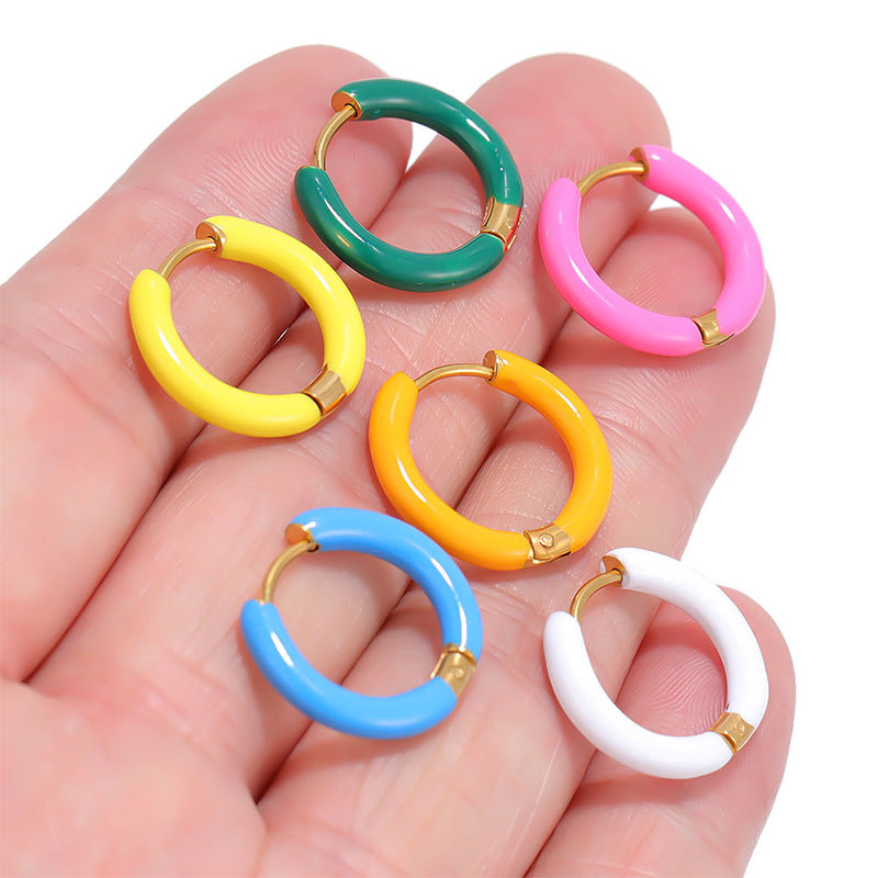 Clip Color Stainless Steel Simple Graceful Rings