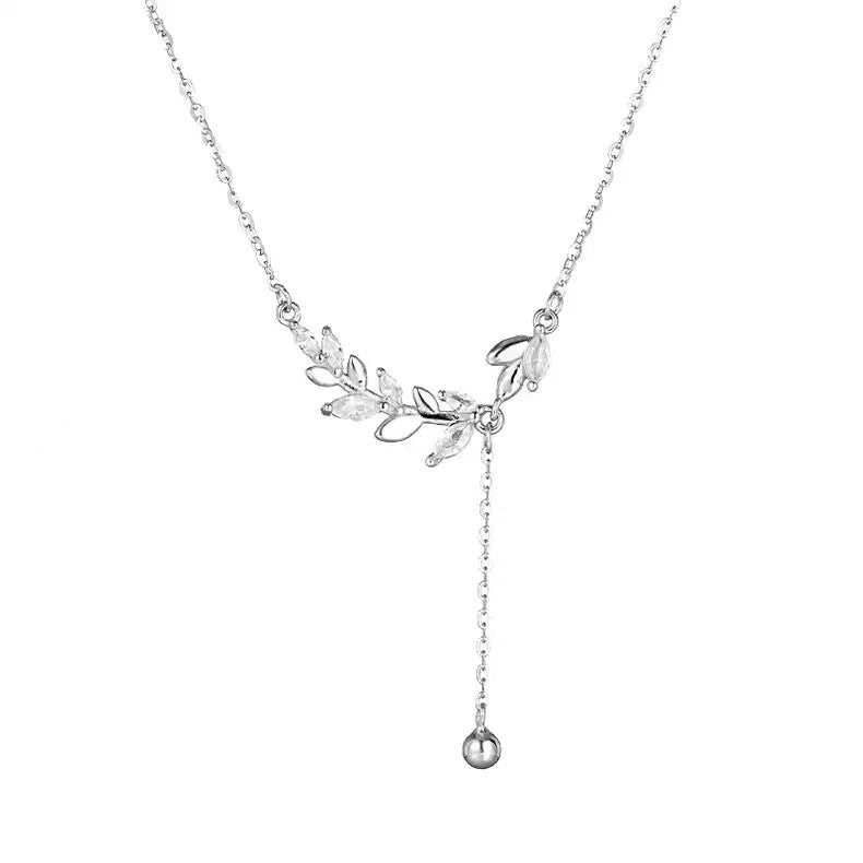 Dried Sier Leaf Design Light Luxury Necklaces