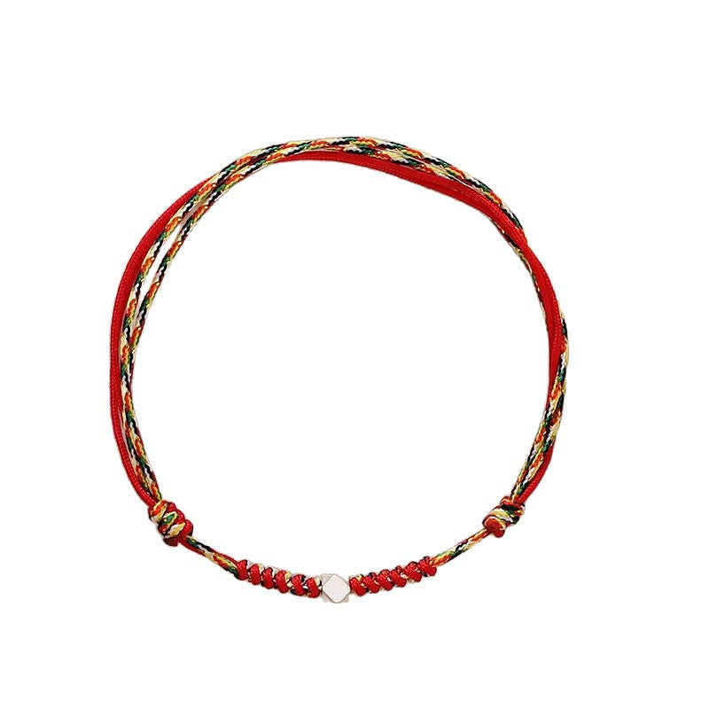 Women's & Men's Colorful Lucky Broken Sier Couple Red Hand Strap Rope Dragon Bracelet