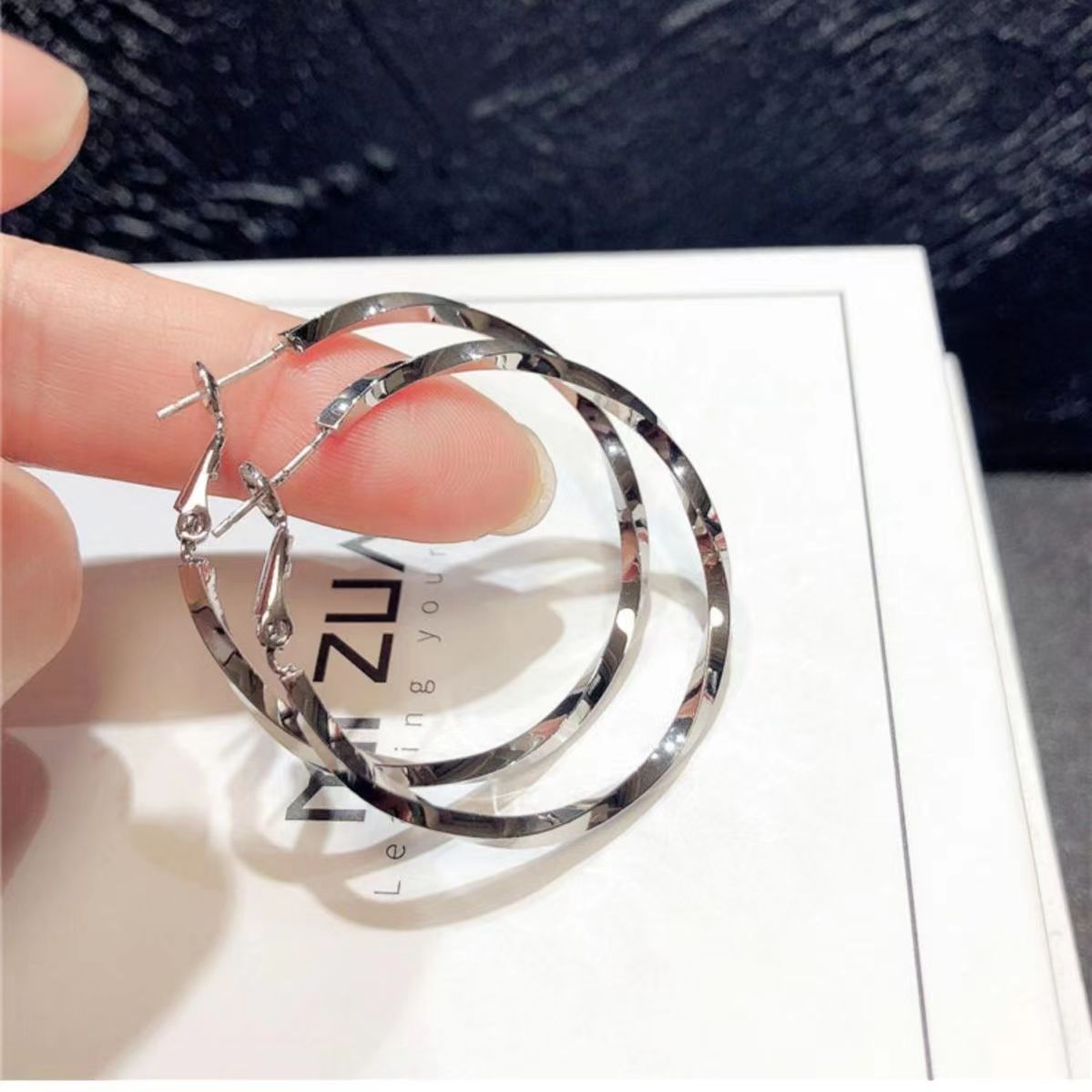 Needle Geometric Ear Circle Temperament Wild High Sense Design Earrings