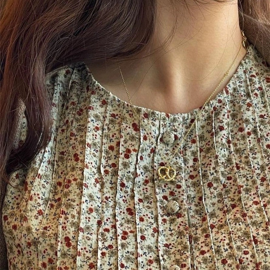 Heart Gold-plated Sier-plated Alkaline Water Biscuit Necklaces