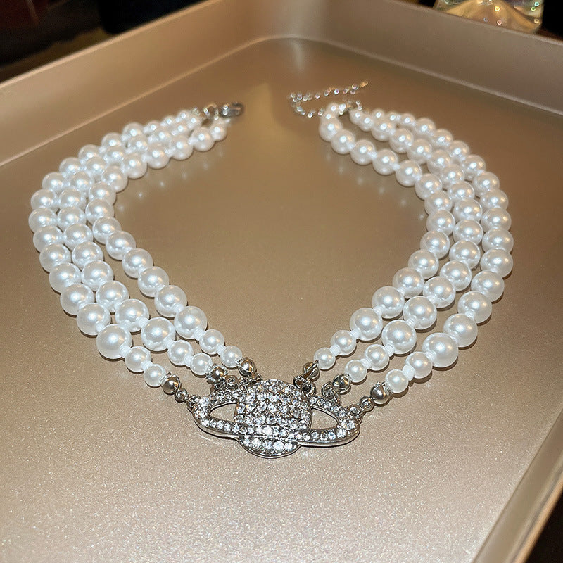 Women's French Retro Large Pearl Style Fashion Graceful Personality Clavicle Necklaces