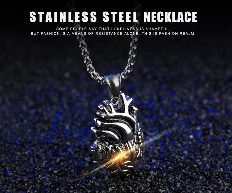 Ornament Creative Human Organ Personality Titanium Steel Heart Can Pendants