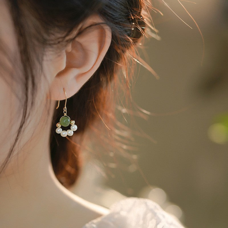 Jade Light Luxury High-grade Ear Clip Mosquito Earrings