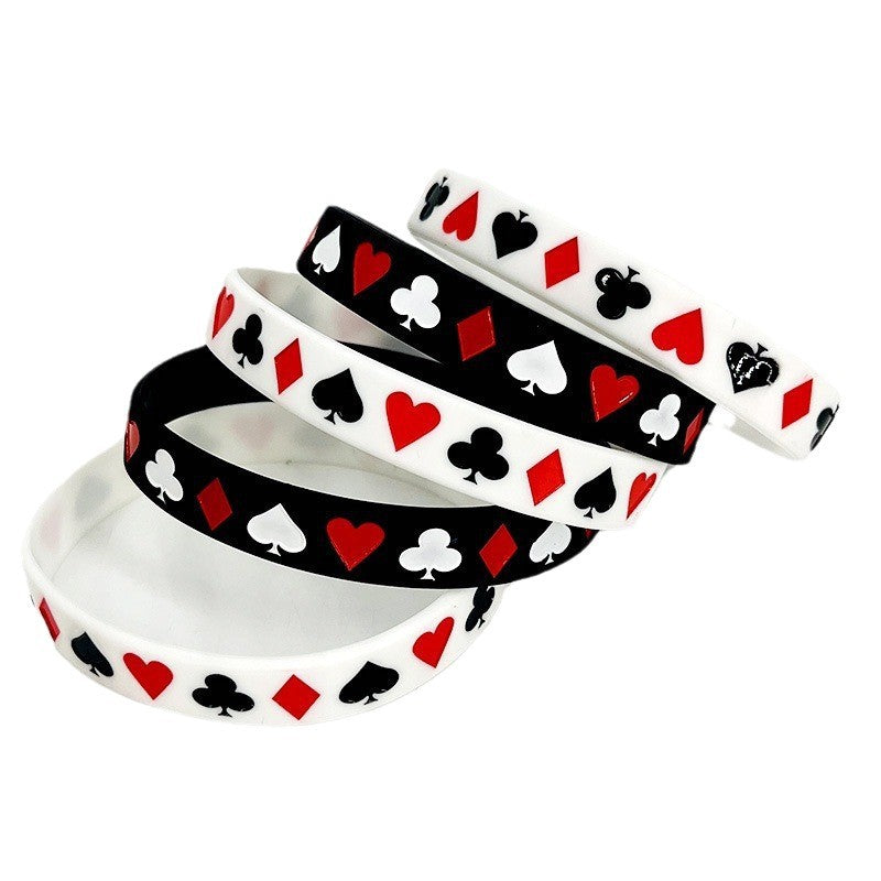 Silicone Poker Enthusiasts Entertainment Activities Trendy Cool Bracelets