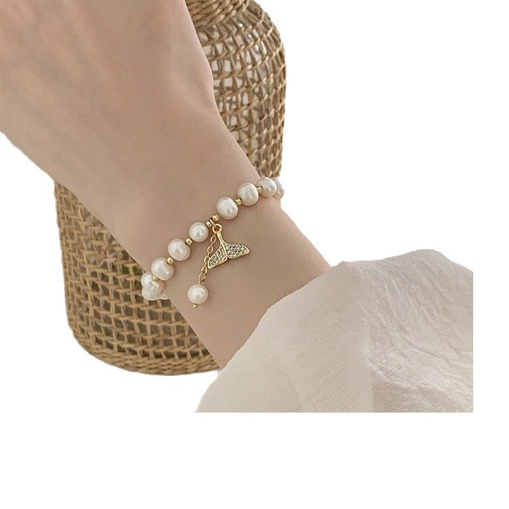 Women's Entry Lux Niche Fishtail Freshwater Pearl Copper Plated Bracelet