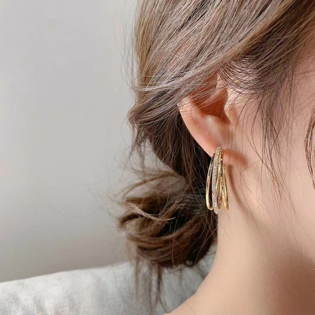 Women's Style High-grade Large Hoop Light Luxury Ear Clip Earrings