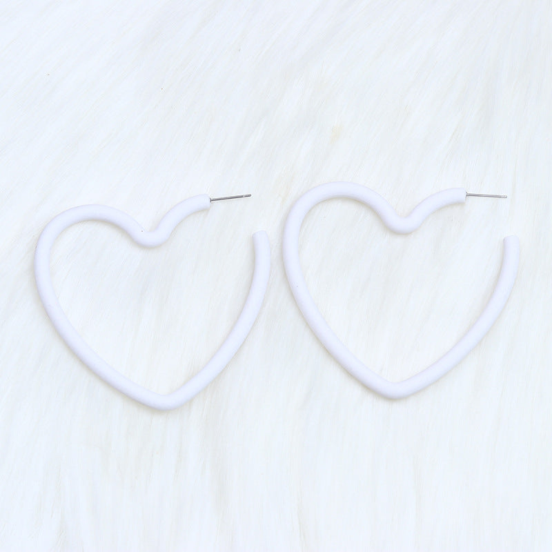 Women's Big Love Spray Paint Simple Fresh Earrings