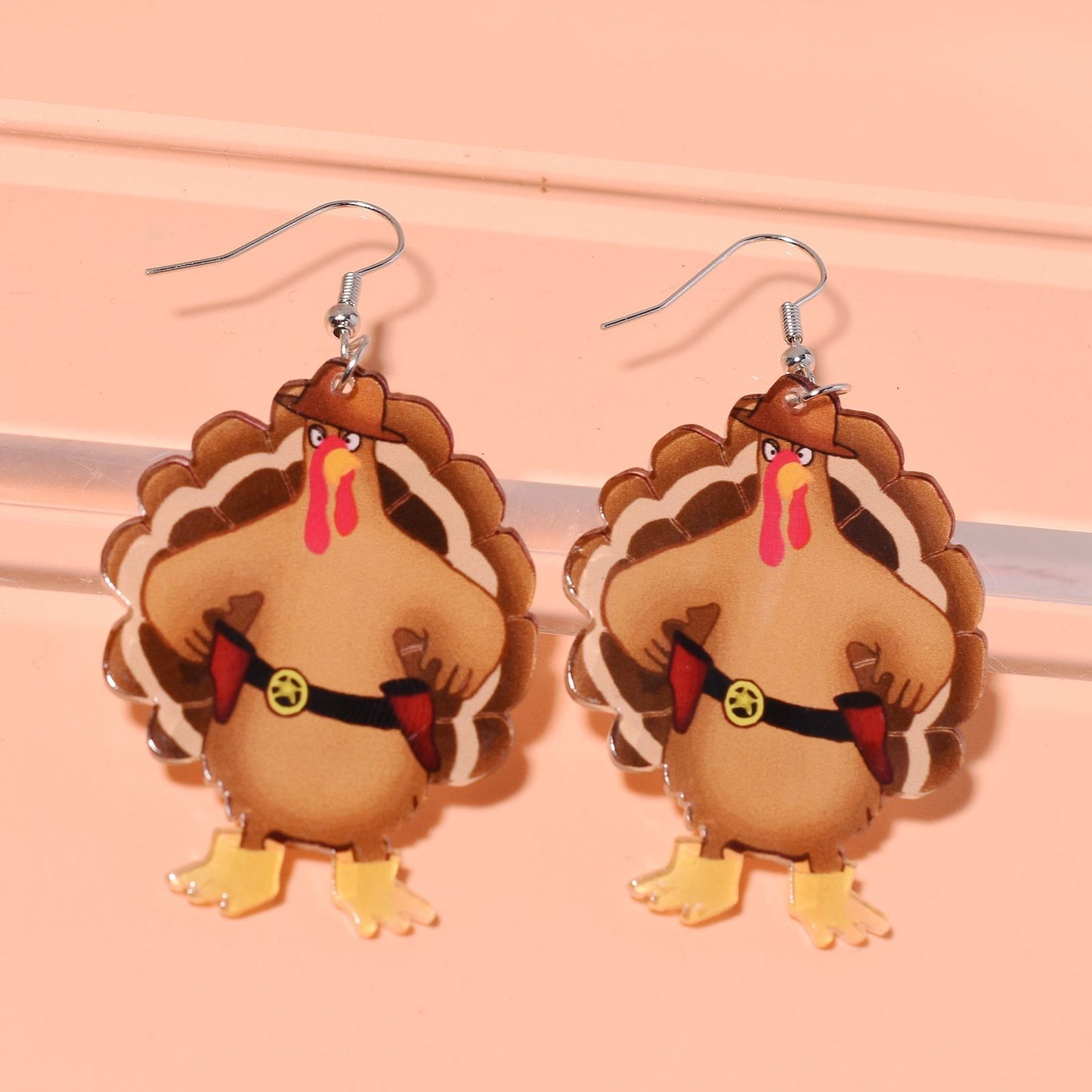 Women's Cartoon Turkey Acrylic Fun Strange Creative Earrings