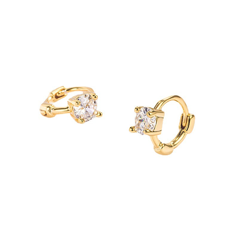 Women's Small Simple Zircon For Niche Design Summer Bone Temperament Earrings