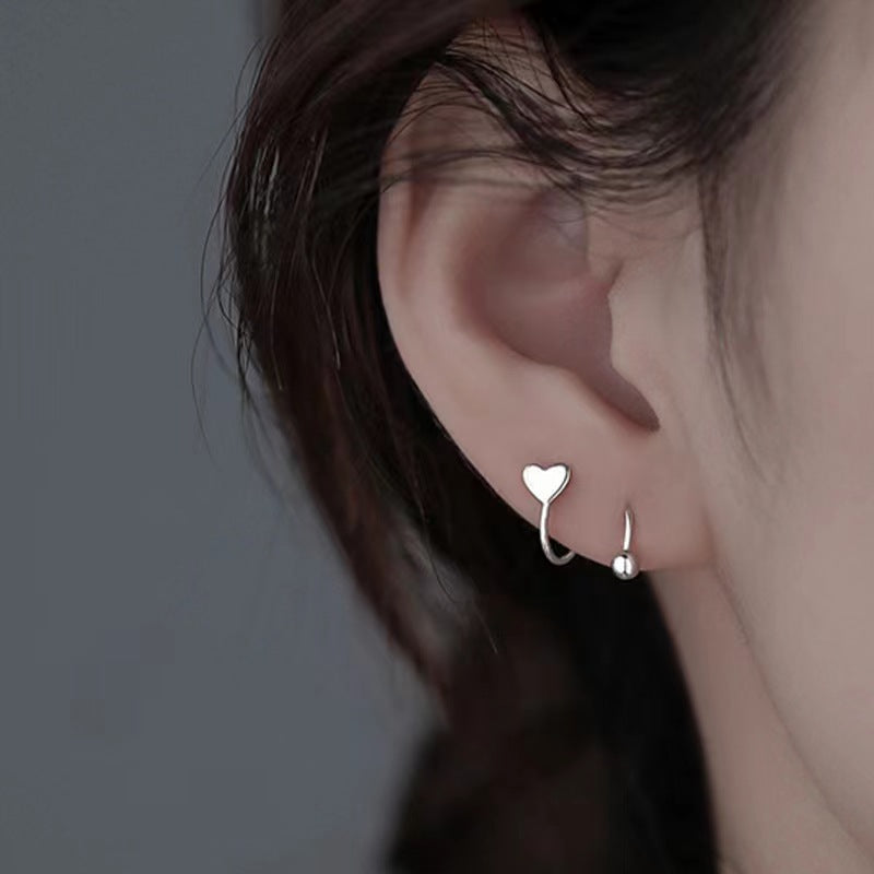 Fresh Sweet Loving Heart Simple Korean Ear Line