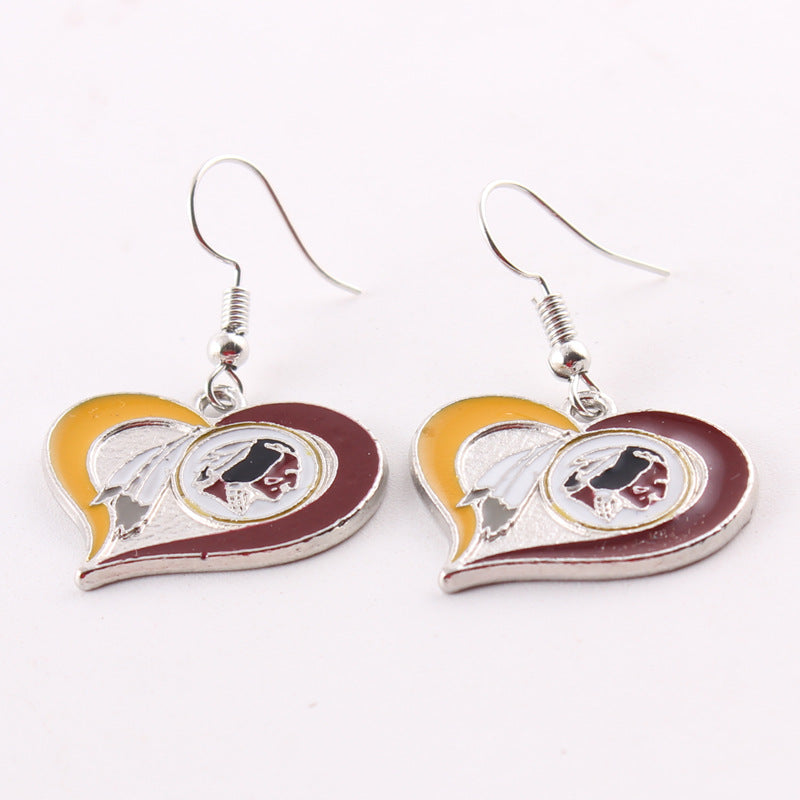 Oil Dripping Sports Team Series Denim Steel Pirate Earrings