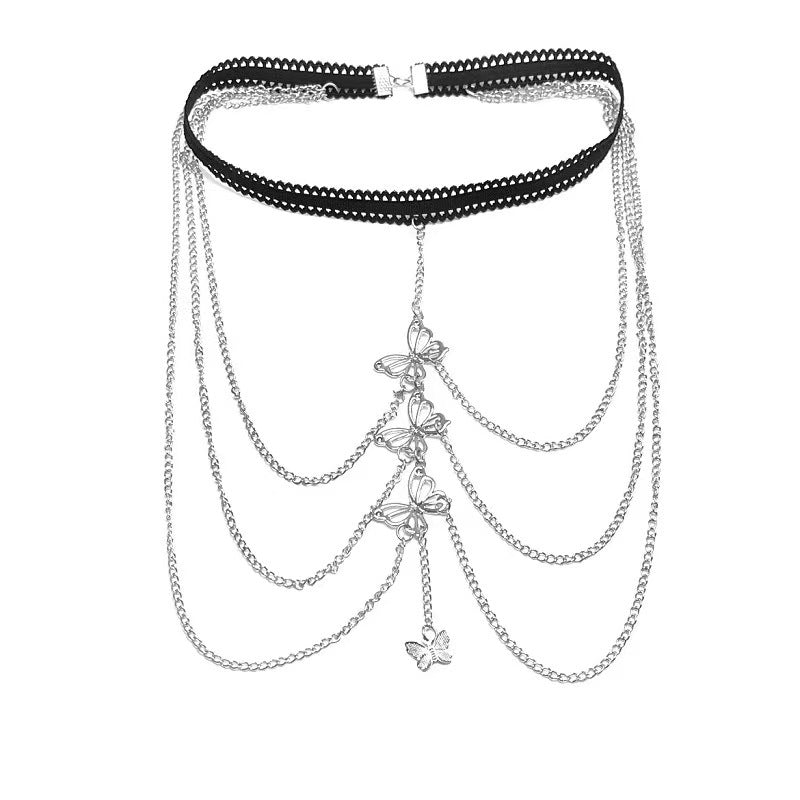 Women's Fashion Diamond Garden Bead Body Charm Necklaces