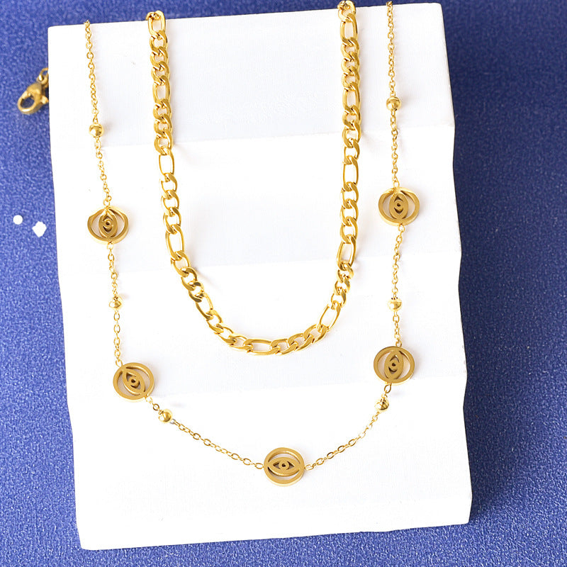 Love Titanium Steel French Fashionable Gold Clavicle Chain Necklaces
