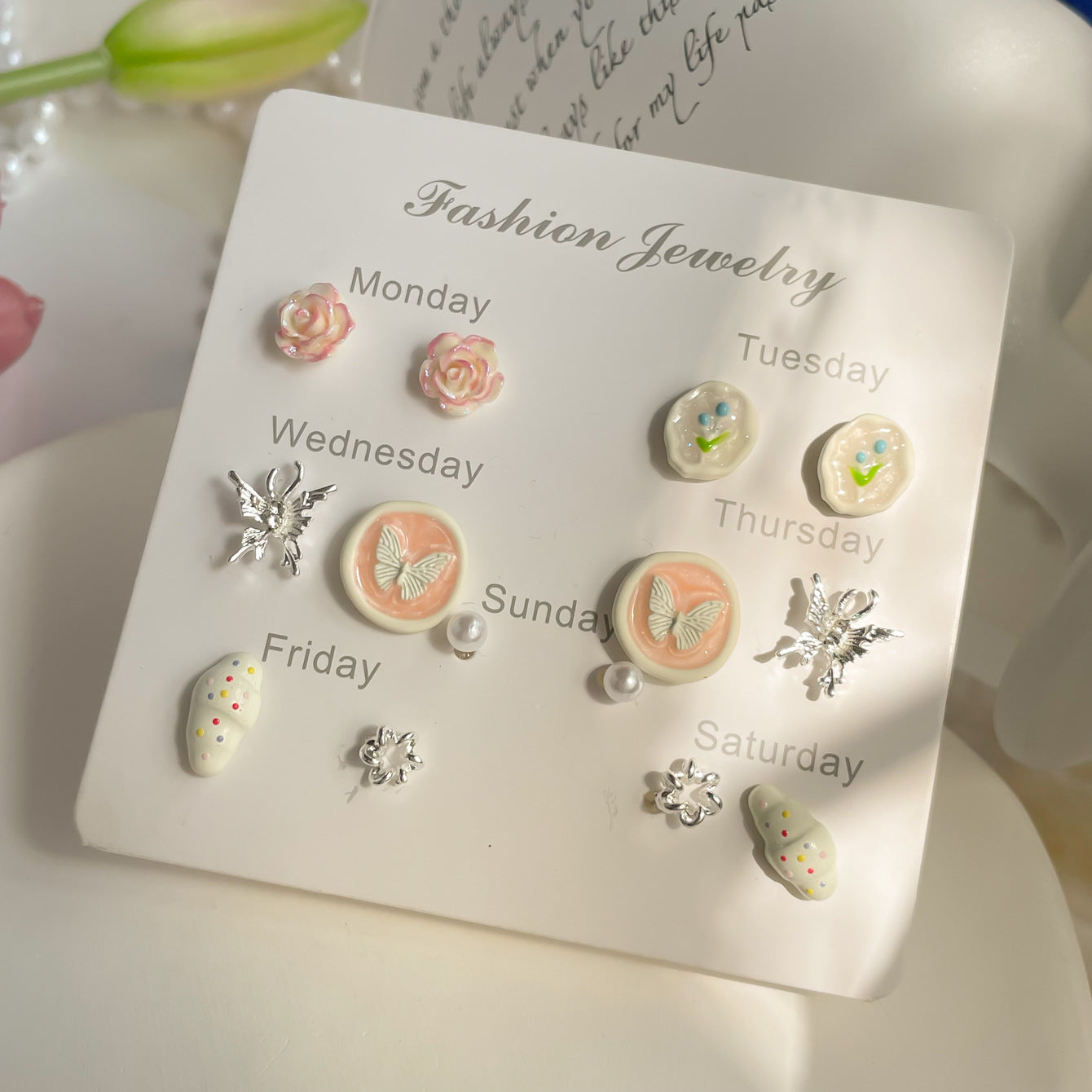 Sweet Cool Style Fairy Butterfly Combination Exquisite Earrings