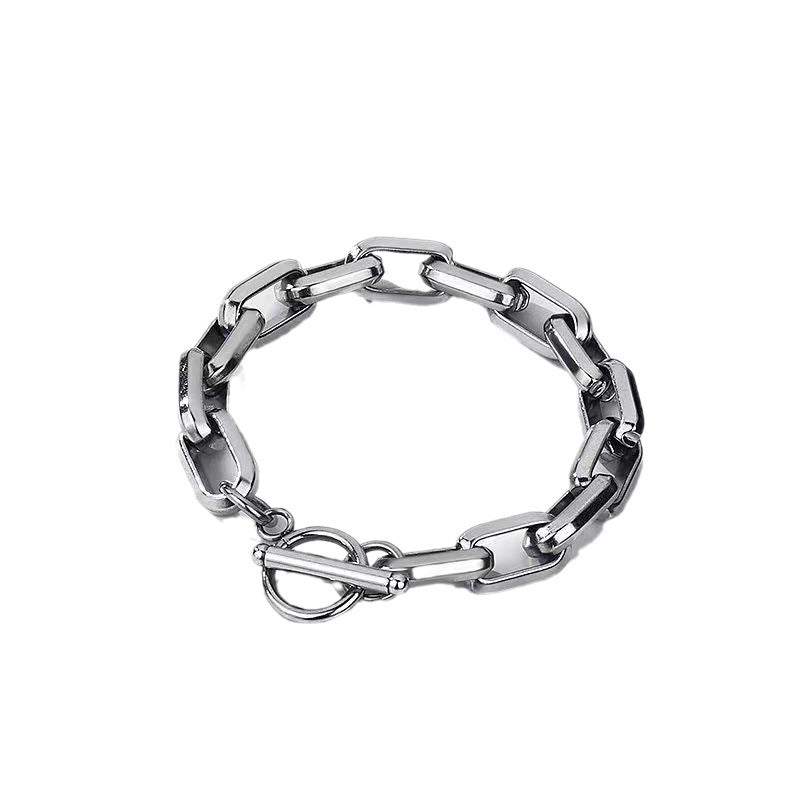 Men's Round Buckle Thick Straps Hip Hop Bracelet