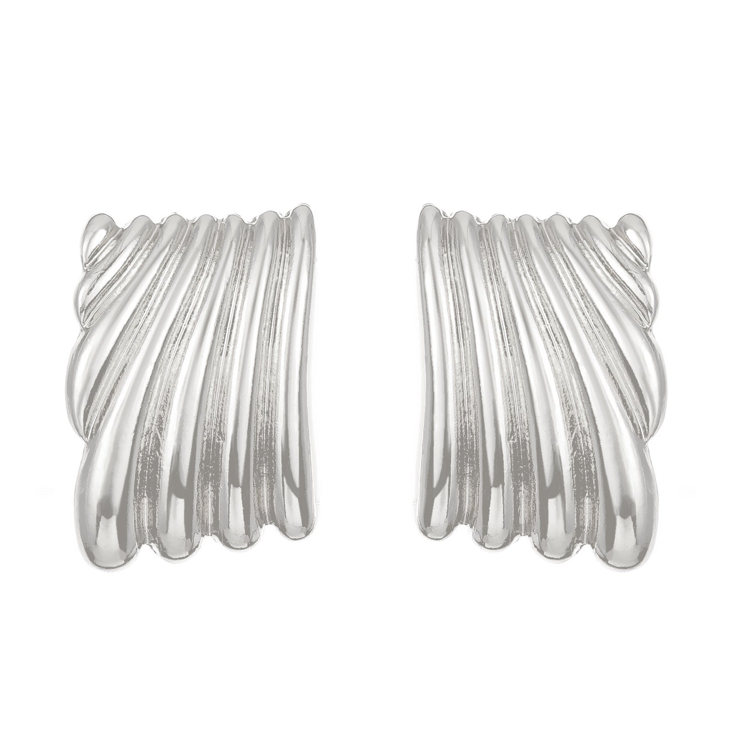 Women's Titanium Steel Pleated Geometric Irregular Round Rings