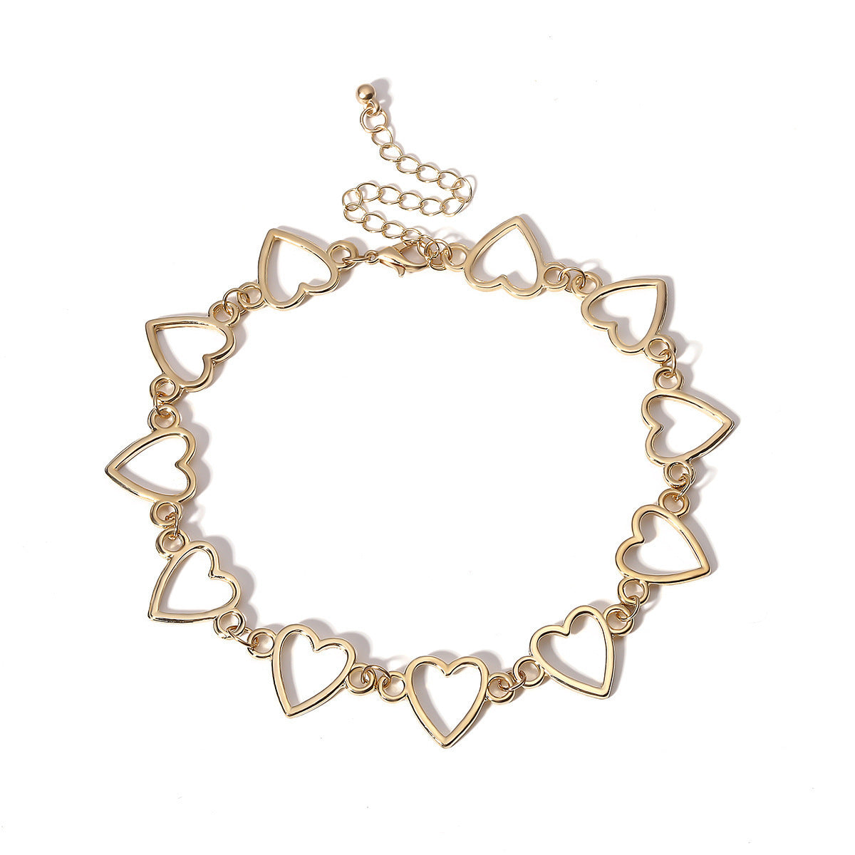 Women's Simple Heart-shaped Hollow Personalized Chain Love Necklace