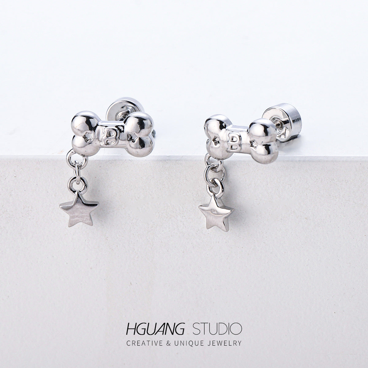 Steel Gold Ear Bone Piercing Jewelry Earrings