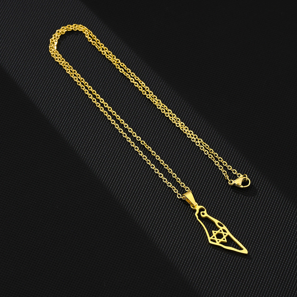Geometric Ethnic Style Hollow Titanium Steel Israel Necklaces