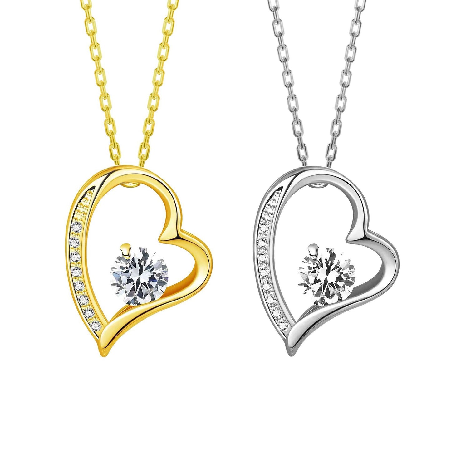 Women's Micro Inlaid Zircon Love Fashion Simple High-grade Necklace