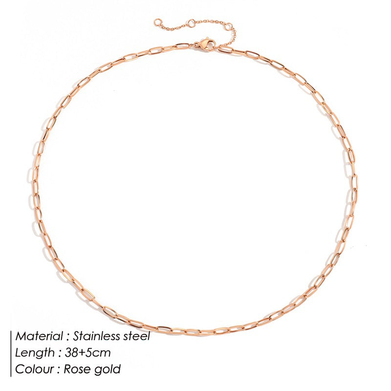 Women's Stainless Steel Gold-plated Single Chain Titanium Necklaces