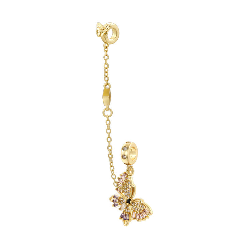 Entry Lux Copper Inlaid Color Diamond Butterfly Handmade Pendants