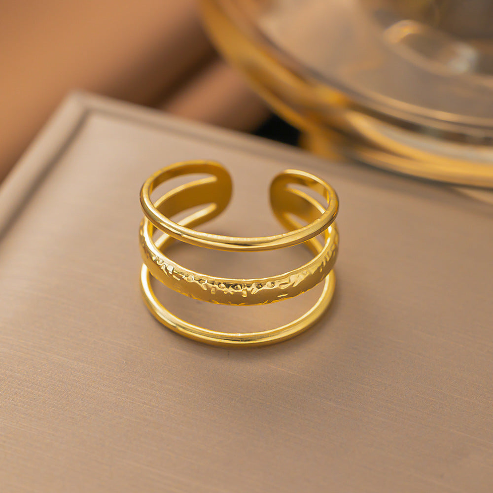 Steel Color Fashion Stainless Simple Geometric Rings