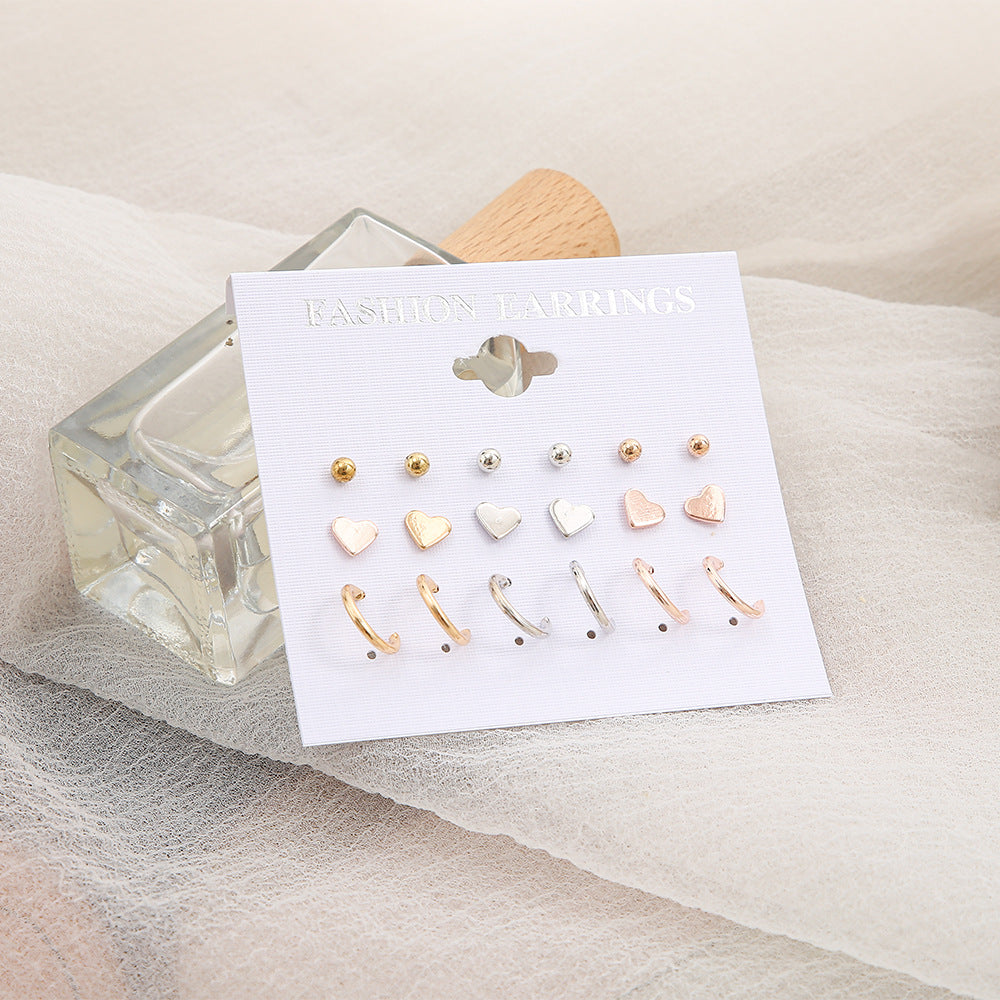 Creative Heart Female Style Simple Suit Earrings