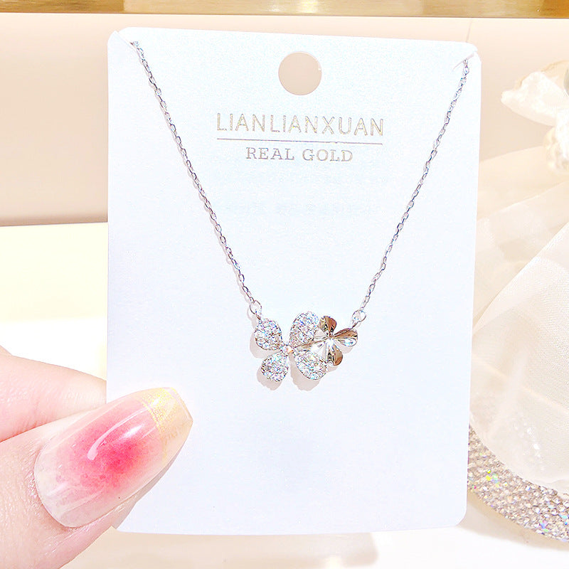 Women's Copper Summer High-grade Simple Refined Zircon Gold Necklaces