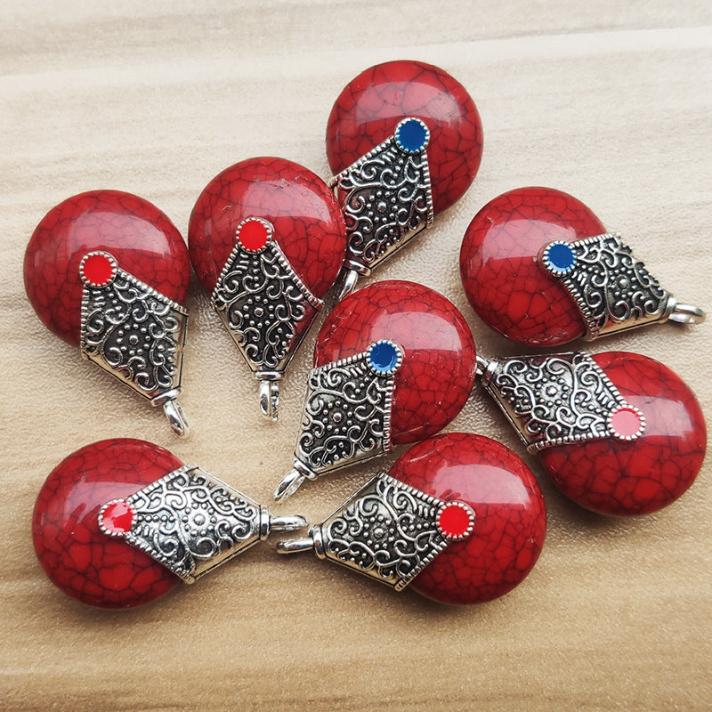 Beeswax Ethnic Style Tibetan Sier Color Bodhi Beads Pendants