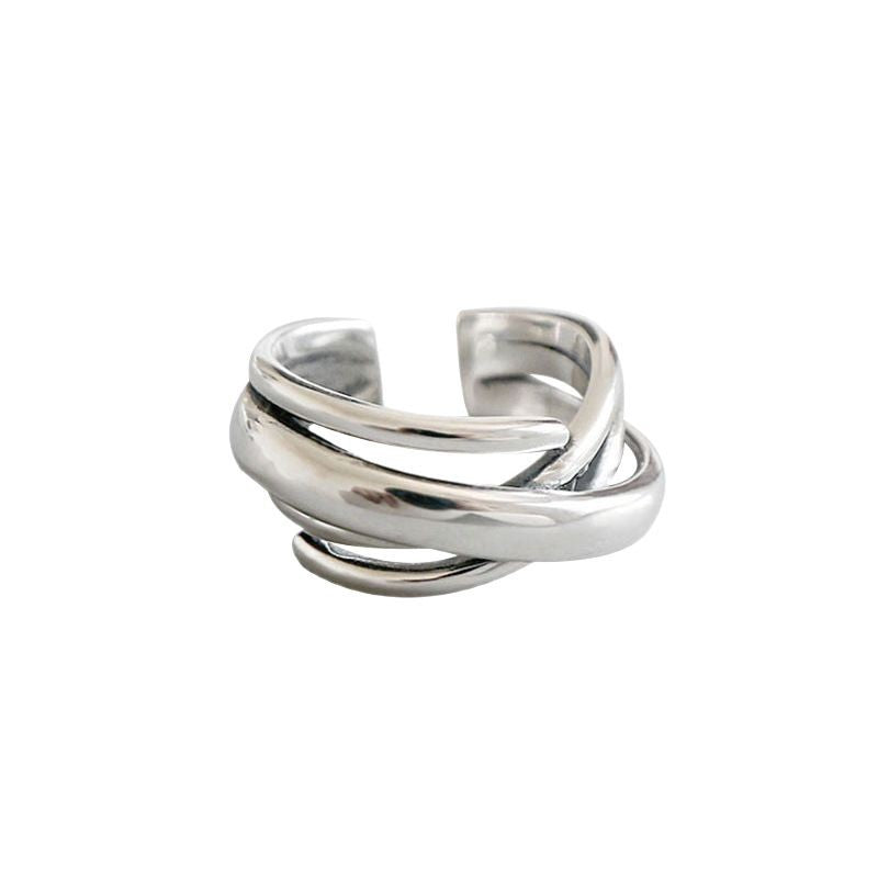 Sier Fashion Personalized Retro Knotted Female Ring