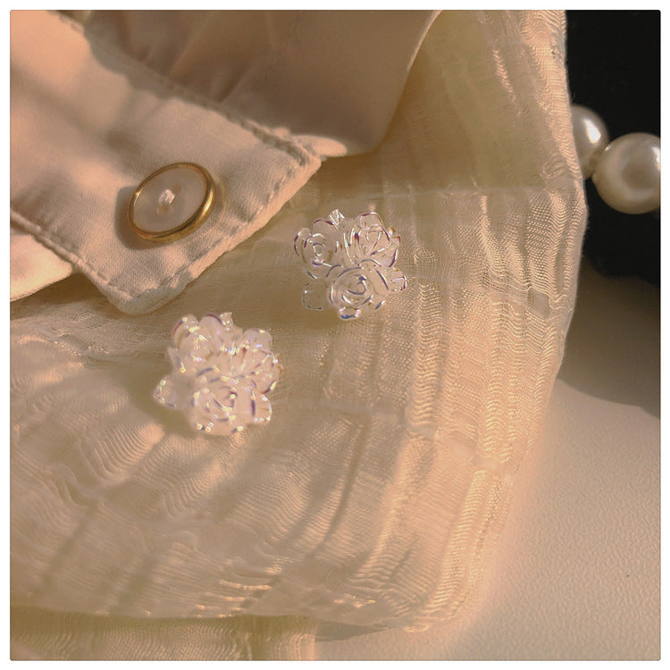 Women's Sier Needle Korean Style French Temperamental Pearl Earrings