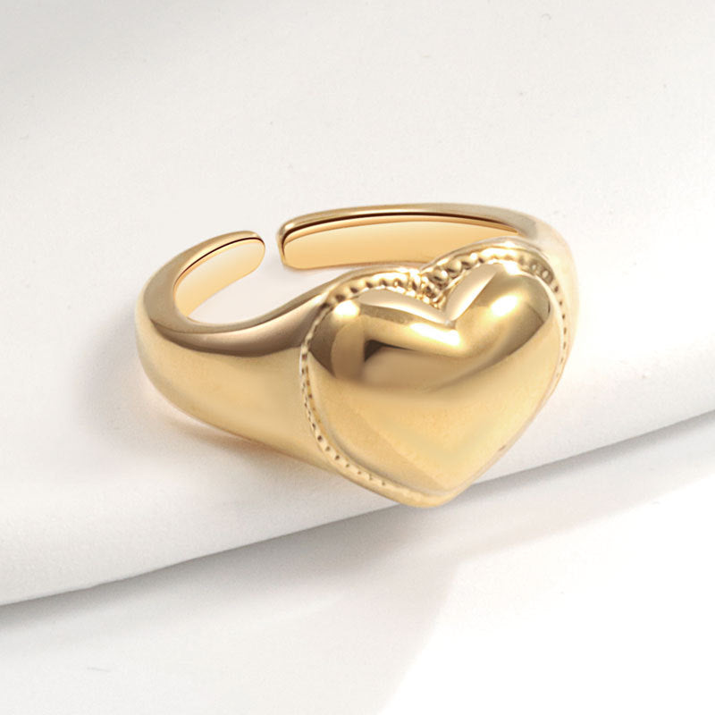 Fashion Love Heart-shaped Female Trend Niche Rings